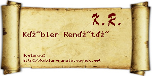 Kübler Renátó névjegykártya