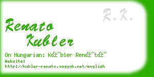 renato kubler business card